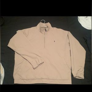 Ralph Lauren Polo Golf pull over jacket (Tan) polo horse (blue navy)